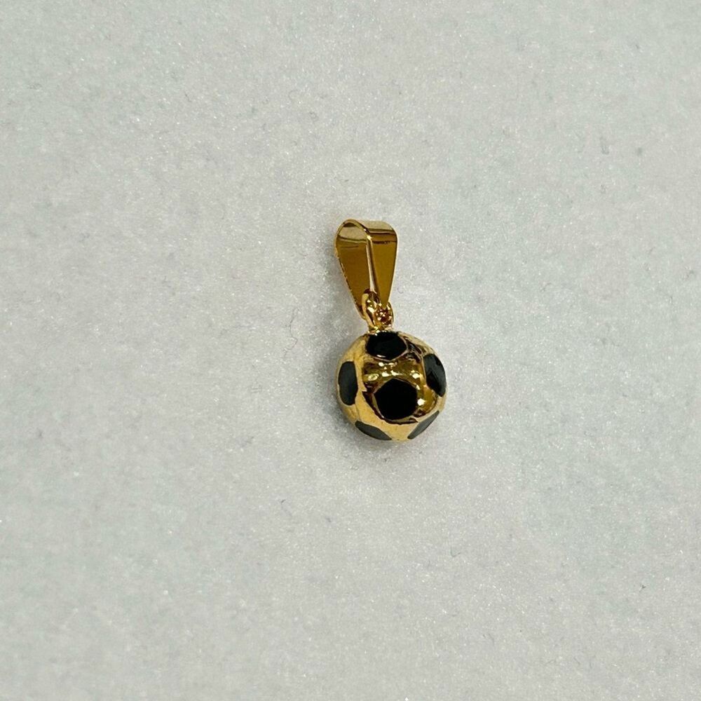Elegant Gold and Black Soccer Ball Charm